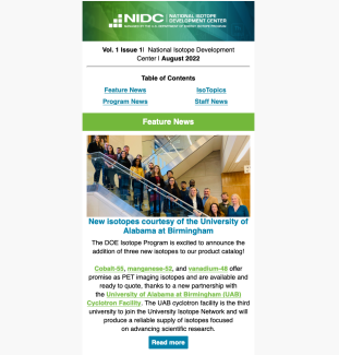 Newsletters | NIDC: National Isotope Development Center